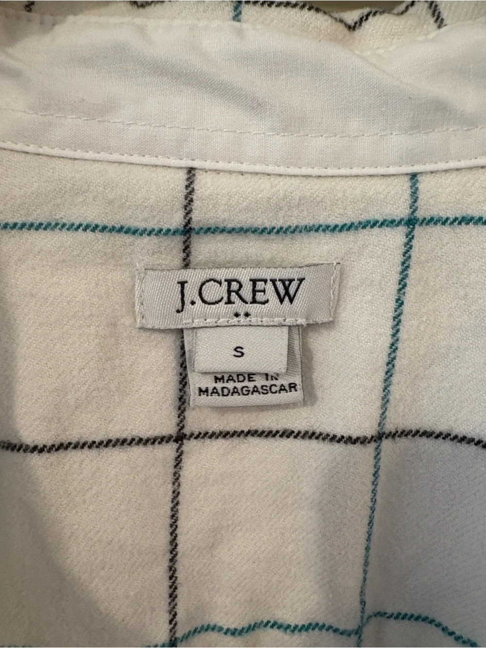 J.Crew Women’s Small Heavy Flannel Windowpane Plaid Pullover Shirt